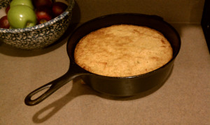 Bandera cornbread recipe - cornbread in an iron skillet