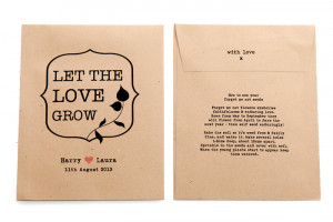 Let the Love Grow' Personalised Seed Packet Favour £1.40each
