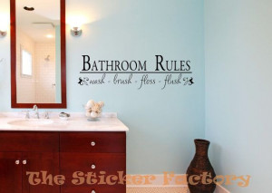 ... wash - brush - floss - flush vinyl wall decal quote on Etsy, $6.99