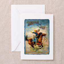Vintage Cowgirl Roping Greeting Card for