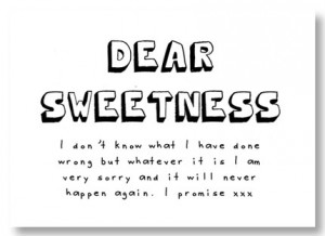 dear, dear sweetness, life, postcard, quote, typography