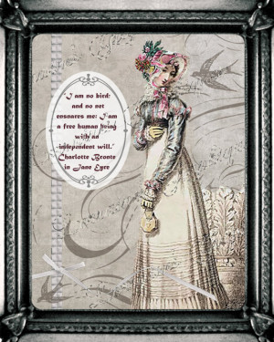 Jane Eyre Quote: Regency Fashion Inspired Digital Collage Print