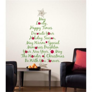 Roommates RMK1412GM Christmas Tree Quote Peel & Stick Giant Wall ...