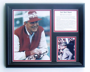 Bear Bryant signed photo tribute
