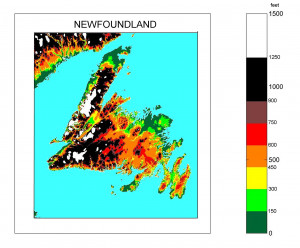 Maritimes Newfoundland Labrador (150-ft intervals)