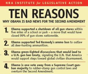 The NRA's top 10 reasons on why Obama is bad for the Second Amendment ...