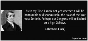 As to my Title, I know not yet whether it will be honourable or ...