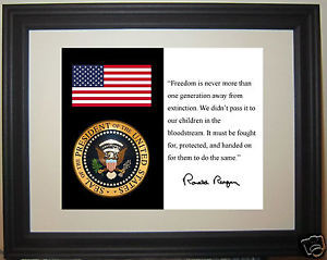Ronald-Reagan-American-Flag-w-seal-away-from-Quote-Framed-Photo ...