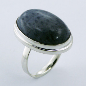 Oval Blue Coral Ring...
