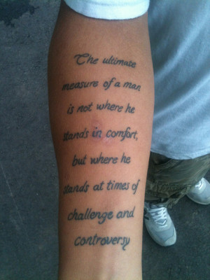 quote tattoo down side