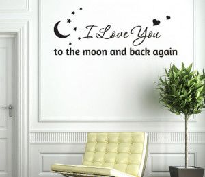 Letter I Love You Wall Sticker Vinyl Star Moon Nursery Baby Room Decor