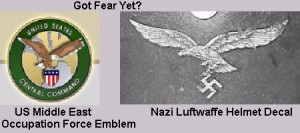 US emblem for Centcom nearly identical to Nazi Luftwaffe eagle.