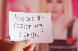 you're the reason why... i smile :)