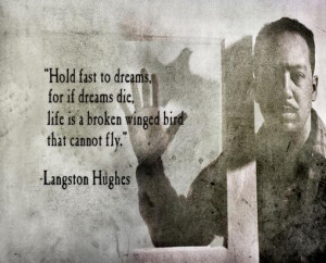 hold fast to dreams for if dreams die life is a broken winged bird ...