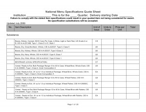 Product Specification Sheet Template