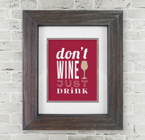 Wine Wall Art Print Dining Room Typography by DaphneGraphics