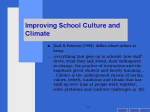 Positive School Climate and Culture