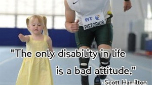 ... Pitsorious run on high tech prosthetics. Scott Hamilton quote overlay