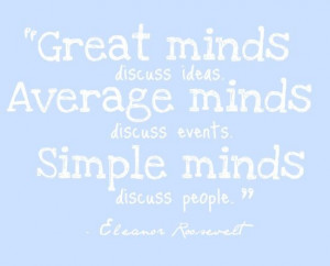 Great, average and simple minds