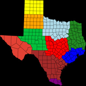 texas coastal plains region map