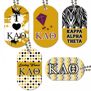 Kappa Alpha Theta Dog Tag - Various Designs - Set of 5