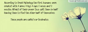 According to Greek Mythology: the first humans were created with 4 ...