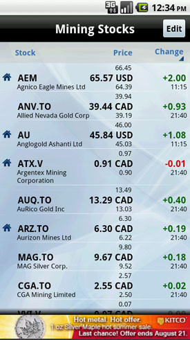 Kcast Gold Live!™ Application for Android