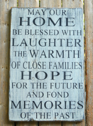 Rustic Wood Sign Blessings Wooden Quotes Distressed Inspirational Home ...