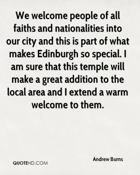 Andrew Burns - We welcome people of all faiths and nationalities into ...