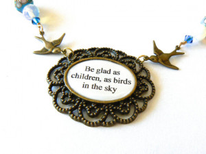 ... jewelry. Spring, birds, floral. Antique bronze. The Brothers Karamazov