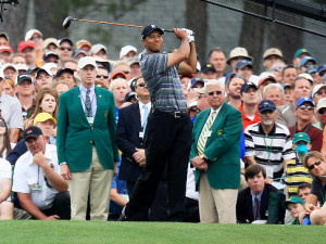 Tiger Woods Tees Off at the Augusta National Golf Club