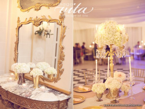 Combine Gold and Mercury Glass Vases for Wedding Reception ...
