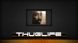2pac Painting and Thug Life by curtisblade