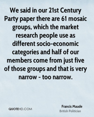 mosaic groups, which the market research people use as different socio ...