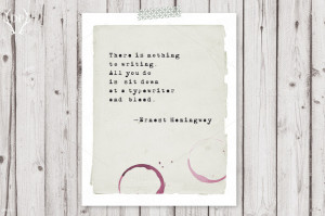Typewriter quote Hemingway art print - Illustrations - 1