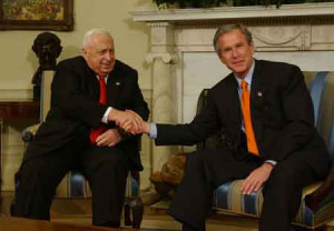 President Bush & Israeli Prime Minister Ariel Sharon, 2002 (Photo Ron ...