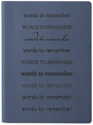 Blue Embossed Words to Remember Leather Journal - Lined