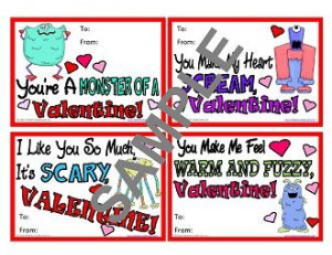 Monster valentine sayings- going to try and make some valentines with ...