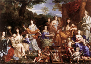 Portrait of Louis XIV and his family as Olympian Gods, by Jean Nocret ...