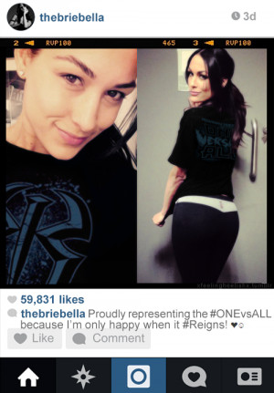 AU: Brie Bella proudly wearing Roman Reigns’ shirt on instagram.