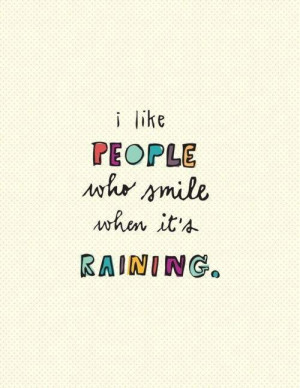 color, line, people, quote, raining, smile