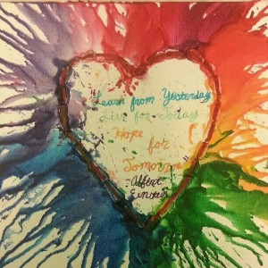 Crayon Art Heart with quote