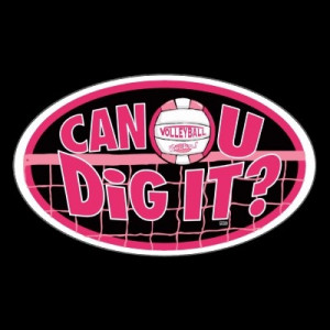 ... volleyball rocks vball with Can U Dig It slogan. Great volleyball gift
