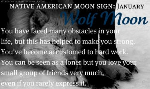 Native American Moon Sign: January Wolf Moon