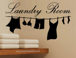 Laundry Room Clothes Wall Quote Sticker