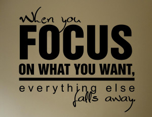 ... focus on what you want, everything else falls away ~ #quote #taolife