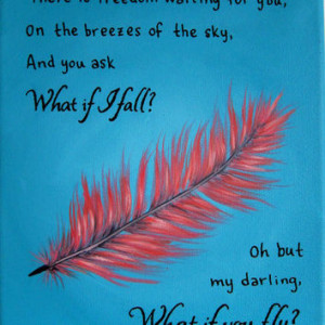 Inspirational Quote Art What if I fall Poem Art - Canvas Art Quote ...