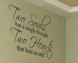 two souls single thought two hearts that beat as one-Art Vinyl DIY ...