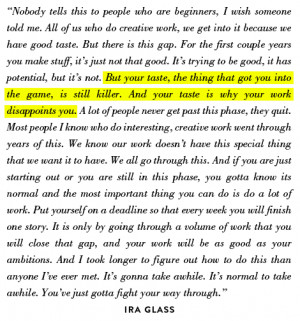 ... Vogue, April '12 ; Ira Glass quote by Sarah Tolzman of Note to Self