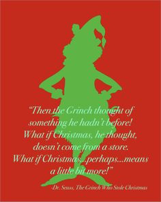 Dr. Seuss Grinch Stole Christmas Quote Silhouette
